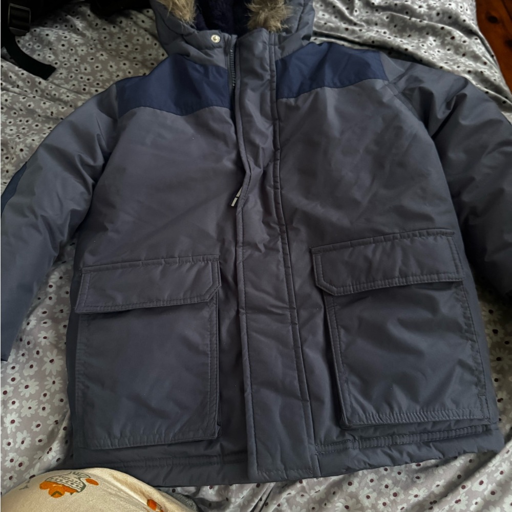 Cat & Jack Navy and Charcoal Fleece-Lined Jacket
